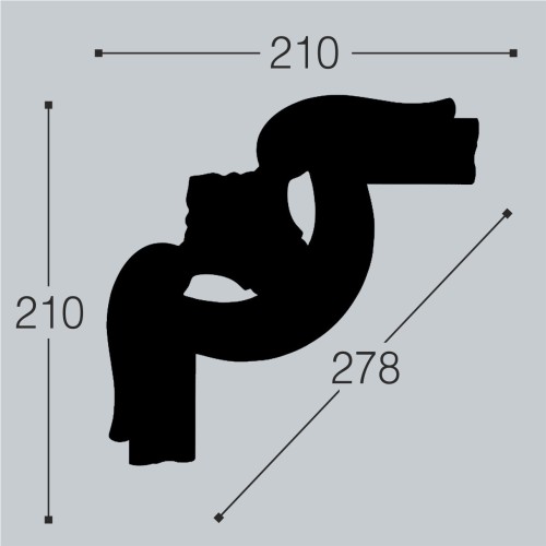 Угловой элемент к молдингу под покраску Bello Deco М15У2 210×210×20 Угловой элемент к молдингу под покраску Bello Deco М15У2 210×210×20