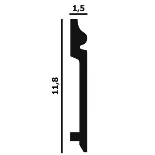 Плинтус под покраску Перфект Плюс P14 2000×118×15 Плинтус под покраску Перфект Плюс P14 2000×118×15