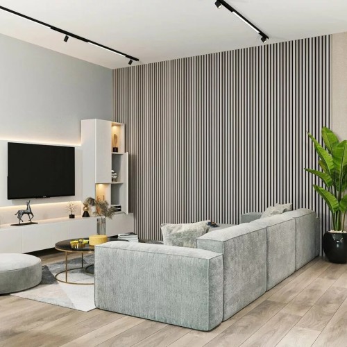 МДФ стеновая панель акустическая Cosca Decor Сканди Дуб Дымчатый черный войлок 2750×600×19 МДФ стеновая панель акустическая Cosca Decor Сканди Дуб Дымчатый черный войлок 2750×600×19