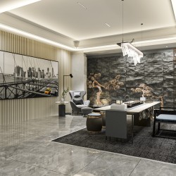 МДФ стеновая панель акустическая Cosca Decor Сканди Ясень Кристалл черный войлок 2750×600×19