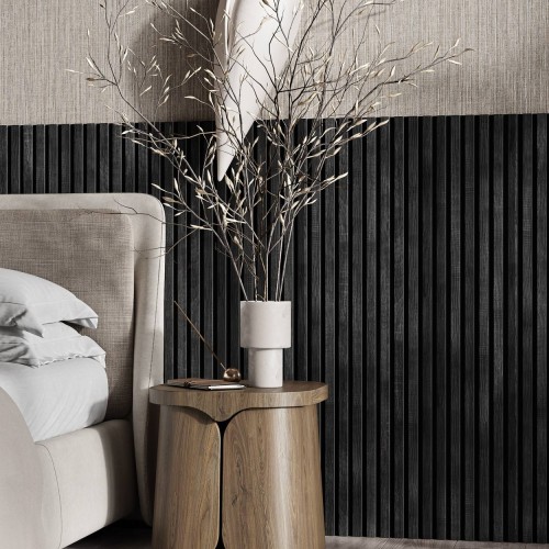 МДФ стеновая панель акустическая Cosca Decor Сканди Дуб Графит черный войлок 2750×600×19 МДФ стеновая панель акустическая Cosca Decor Сканди Дуб Графит черный войлок 2750×600×19