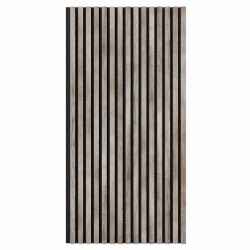 МДФ стеновая панель акустическая Cosca Decor Сканди Дуб Дымчатый черный войлок 1200×600×19