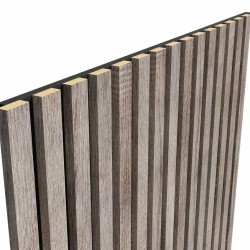 МДФ стеновая панель акустическая Cosca Decor Сканди Дуб Дымчатый черный войлок 1200×600×19