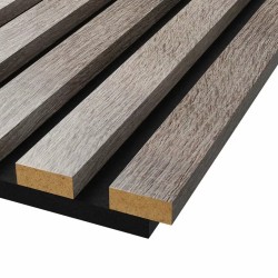 МДФ стеновая панель акустическая Cosca Decor Сканди Дуб Дымчатый черный войлок 1200×600×19