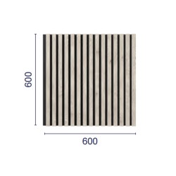 МДФ стеновая панель акустическая Cosca Decor Сканди Дуб Дымчатый черный войлок 600×600×19