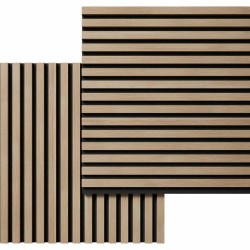 МДФ стеновая панель акустическая Cosca Decor Сканди Ясень Тирамису черный войлок 600×600×19