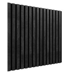 МДФ стеновая панель акустическая Cosca Decor Сканди Дуб Графит черный войлок 600×600×19