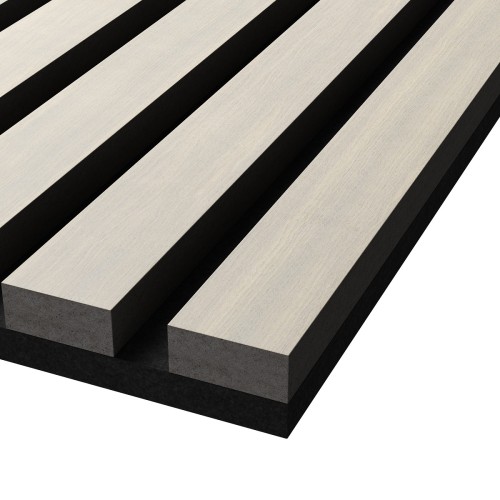 МДФ стеновая панель акустическая Cosca Decor Монако Дуб Клэр Светлый черный войлок 2750×600×21