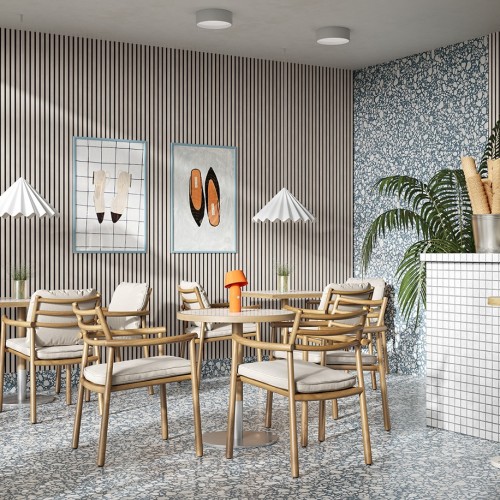 МДФ стеновая панель акустическая Cosca Decor Монако Дуб Клэр Светлый черный войлок 2750×600×21