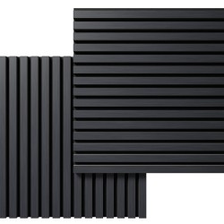 МДФ стеновая панель акустическая Cosca Decor Монако Дуб Антрацит Темно-серый черный войлок 600×600×21