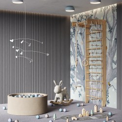 МДФ стеновая панель акустическая Cosca Decor Монако Дуб Ардженто Светло-серый черный войлок 600×600×21