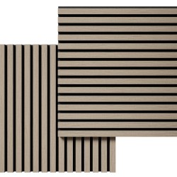 МДФ стеновая панель акустическая Cosca Decor Монако Дуб Латте Бежевый черный войлок 600×600×21