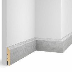 Плинтус МДФ Cosca Decor Экошпон WP07 Дуб Старинный светло-серый 2400×80×16