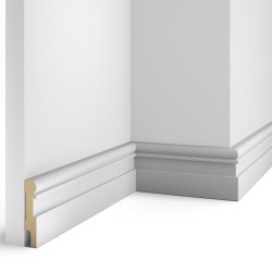 Плинтус МДФ с пазом для молдинга под покраску Cosca Decor AP28 2400×80×16