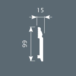 Плинтус под покраску Cosca Decor Экополимер PX027 2000×99×15