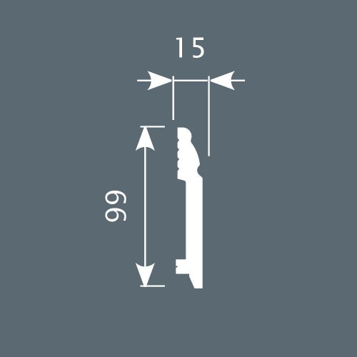 Плинтус под покраску Cosca Decor Экополимер PX027 2000×99×15 Плинтус под покраску Cosca Decor Экополимер PX027 2000×99×15