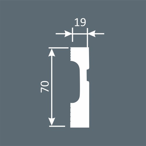 Плинтус под покраску Cosca Decor Экополимер PX029 2000×70×19