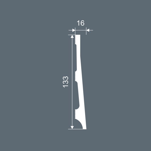Плинтус под покраску Cosca Decor Экополимер PX040 2000×133×16