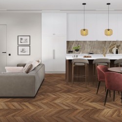 Кварцвиниловая плитка Damy Floor клеевая Chevron LVT Шайо DF07-Ch-LVT французская елка 600×127×2,5