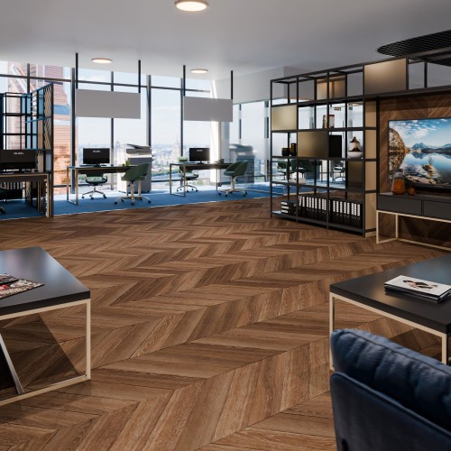 Кварцвиниловая плитка Damy Floor клеевая Chevron LVT Шайо DF07-Ch-LVT французская елка 600×127×2,5
