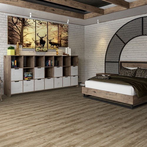 Кварцвиниловая плитка Damy Floor клеевая Family LVT Дуб Имбирный 248-8-LVT 1227×187×2,5