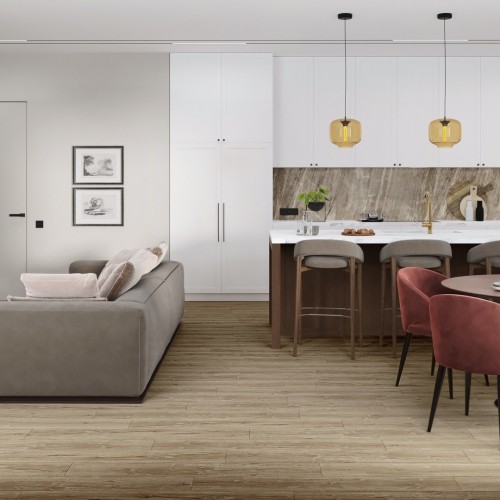 Кварцвиниловая плитка Damy Floor клеевая Family LVT Дуб Имбирный 248-8-LVT 1227×187×2,5