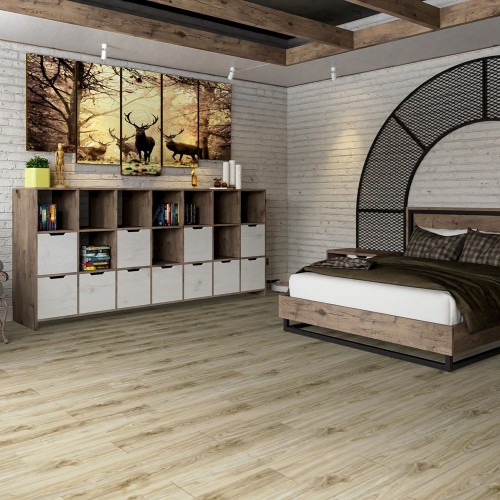 Кварцвиниловая плитка Damy Floor клеевая Family LVT Дуб Белый SL3739-3-LVT 1227×187×2,5