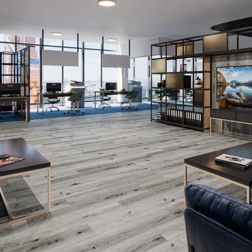 Кварцвиниловая плитка Damy Floor клеевая Family LVT Дуб Классический Серый T7020-2-LVT 1227×187×2,5