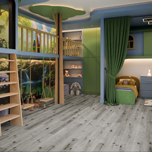 Кварцвиниловая плитка Damy Floor клеевая Family LVT Дуб Классический Серый T7020-2-LVT 1227×187×2,5