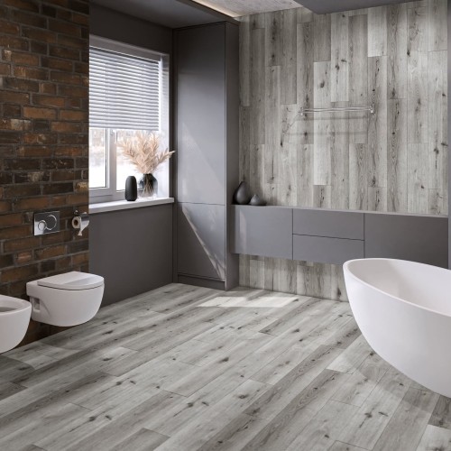 Кварцвиниловая плитка Damy Floor клеевая Family LVT Дуб Классический Серый T7020-2-LVT 1227×187×2,5