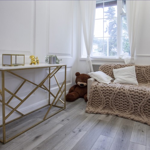 Кварцвиниловая плитка Damy Floor клеевая Family LVT Дуб Состаренный Серый T7020-5D-LVT 1227×187×2,5