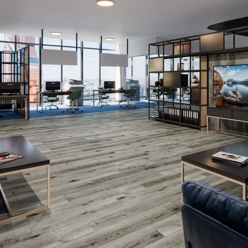 Кварцвиниловая плитка Damy Floor клеевая Family LVT Дуб Состаренный Серый T7020-5D-LVT 1227×187×2,5