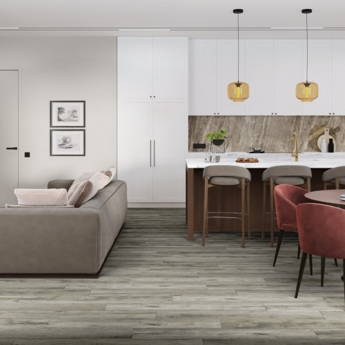 Кварцвиниловая плитка Damy Floor клеевая Family LVT Дуб Рустикальный Cерый TCM369-28-LVT 1227×187×2,5
