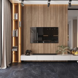 Кварцвиниловый SPC ламинат Vinilam Ceramo Stone Неаполитанский Черный 91910 940×470×8