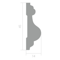Молдинг под покраску Ultrawood U 0002 i 2000×45×14