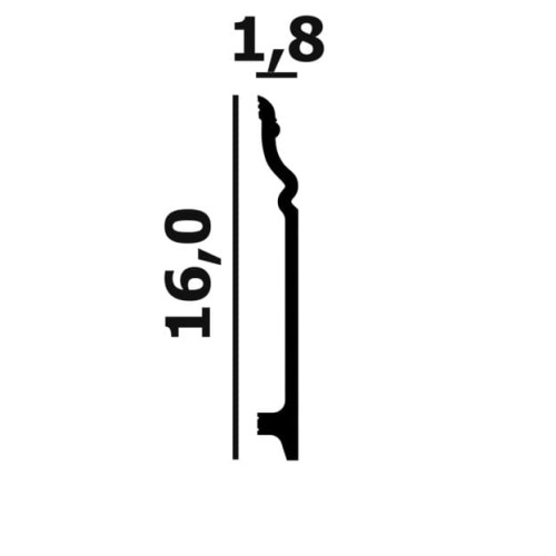 Плинтус под покраску Перфект Плюс P118 2000×160×18 Плинтус под покраску Перфект Плюс P118 2000×160×18