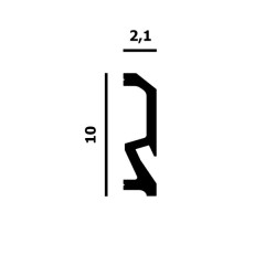 Плинтус под покраску с подсветкой Перфект Плюс P176 2000×100×21