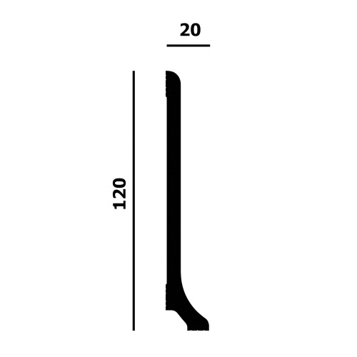 Плинтус под покраску Перфект Плюс P208 2000×120×20 Плинтус под покраску Перфект Плюс P208 2000×120×20