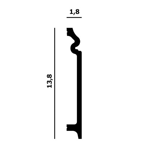 Плинтус под покраску Перфект Плюс P31 2000×138×20