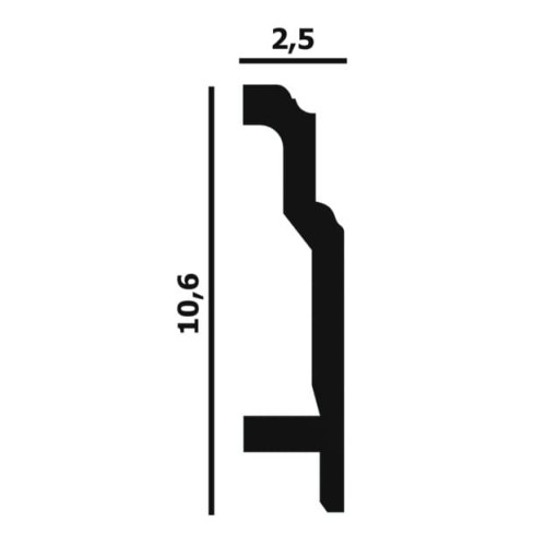 Плинтус под покраску Перфект Плюс P45 2000×106×25 Плинтус под покраску Перфект Плюс P45 2000×106×25