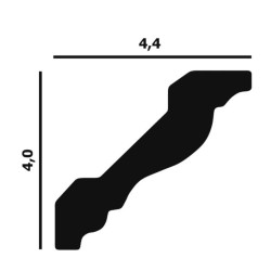 Потолочный плинтус под покраску Перфект Плюс P21 2000×44×40