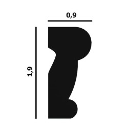 Молдинг под покраску Перфект Плюс P25 2000×19×9