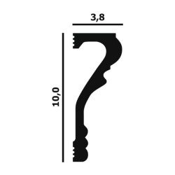 Молдинг под покраску Перфект Плюс P74 2000×100×38