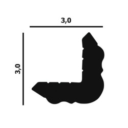 Молдинг угловой под покраску Перфект Плюс P06 2000×30×30