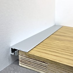 Микроплинтус алюминиевый TeckWood М-6 Серый Муар RAL 7047 2000×6×15