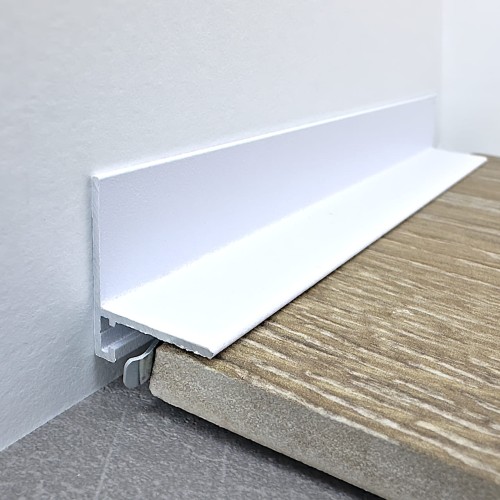 Микроплинтус алюминиевый TeckWood L-20 Белый Муар RAL 9016 2000×21×16