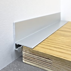 Микроплинтус алюминиевый TeckWood L-20 Серый Муар RAL 7047 2000×20×16