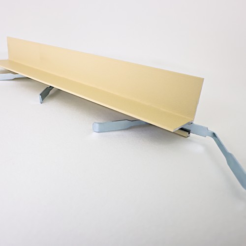 Микроплинтус алюминиевый TeckWood L-20 Слоновая кость Муар RAL 1015 2000×21×16