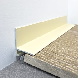 Микроплинтус алюминиевый TeckWood L-20 Слоновая кость Муар RAL 1015 2000×21×16