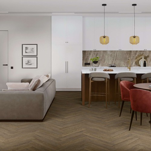 Кварцвиниловый SPC ламинат Damy Floor London Ноттингем 0030-6L венгерская елка 615×123×4,2
